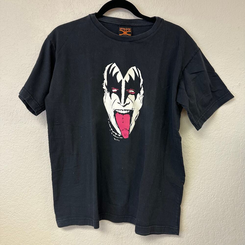 Vintage Gene Simmons Kiss Crew Neck Band Tee Black Size Large